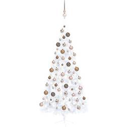 vidaXL Half LEDs & Ball Christmas Tree 82.7"