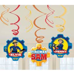 Amscan 9902183 Fireman Sam Party Hanging Swirl Decorations 6 Pack