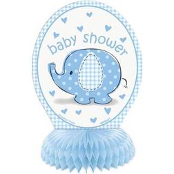 Unique Party 41710 Mini Honeycomb Blue Elephant Baby Shower Party Decorations, Pack of 4