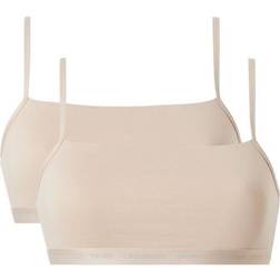 Calvin Klein One Cotton Unlined Plus Bralette 2-pack - Beige