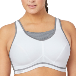 Glamorise No-Bounce Camisole Sports Bra Plus Size - White/Gray