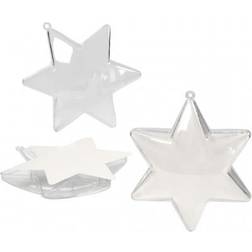 Decoration Star, H: 10 cm, transparent, 5 pc/ 1 pack