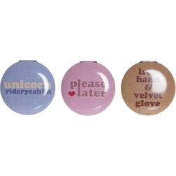 Pocket Mirror DKD Home Decor Beige Aluminium Lilac Light Pink (3 pcs)