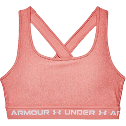 Under Armour Mid Crossback Heather Sports Bra - Stardust Pink Light Heather/Stardust Pink