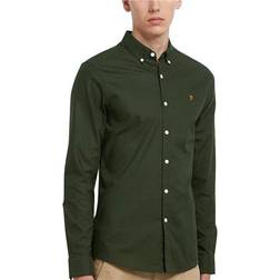 FARAH Brewer Slim Fit Organic Cotton Oxford Shirt - Forest Green