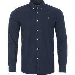 FARAH Brewer Slim Fit Organic Cotton Oxford Shirt - Navy