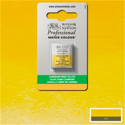 Winsor & Newton 0101890 Proffesional Water Colour, Half Pan Size, Cadmium Free Yellow, Pack of 3