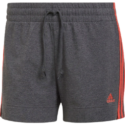 Adidas Essentials Slim 3-Stripes Shorts Women - Dark Grey Heather/Semi Turbo