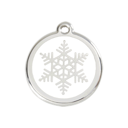 Red Dingo Enamel Tag Snow Flake Medium