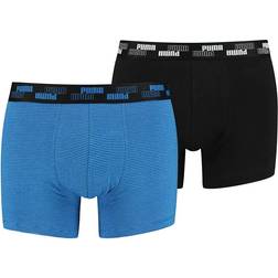 Puma Men's Yarn Dyed Mini Stripe Boxers 2-pack - Blue Combo