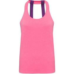 Tridri Double Strap Back Vest Women - Lightning Pink Melange