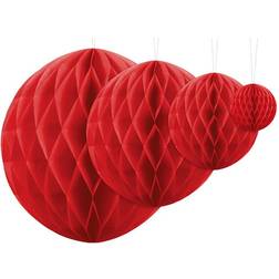 PartyDeco Honeycomb Boll Röd 20 cm