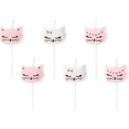 PartyDeco Cake Candle, Katter 6-pack