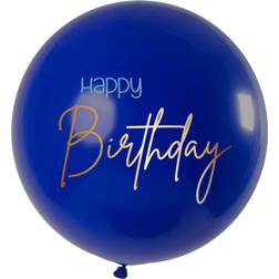 Folat Ballong XL Happy Birthday Rund True Blue 1-pack