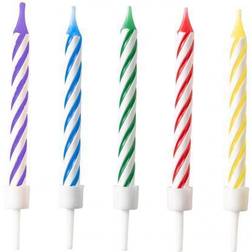 Amscan 11012291 10 Birthday Candles, Purple, Blue, Green, Red and Yellow