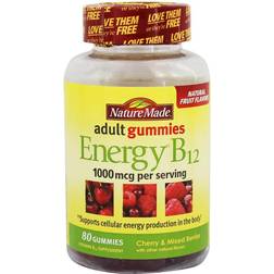 Nature Made Energy B-12 Adult Gummies Cherry & Wild Berries 80 Gummies