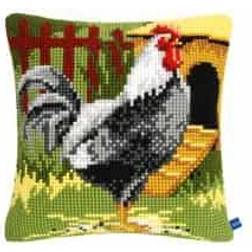 Vervaco Black Rooster Embroidery Kit, 40 x 40 cm