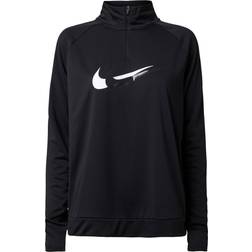 Nike Women's Dri-Fit Swoosh Run 1/4-Zip Running Midlayer - Black/Off-Noir/White