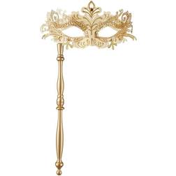 tectake Venitian Mask on Stick Gold