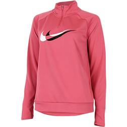 Nike Women's Dri-Fit Swoosh Run 1/4-Zip Running Midlayer - Gypsy Rose/Black/White