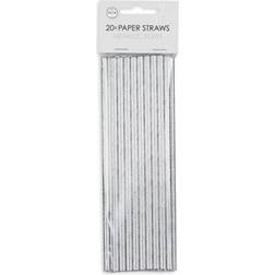 Papperssugrör Silvermetallic 20-pack