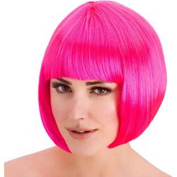 Wicked Costumes Ladies Neon Pink Diva Bob Fringe Wig 80's
