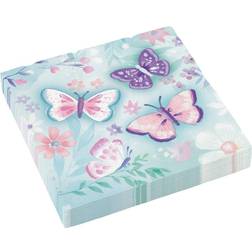 Amscan 512712 Flutter Napkins 33 x 33 cm Pack of 16 Butterfly Birthday Party