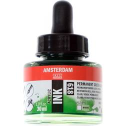 Amsterdam Acrylic Ink Bottle Permanent Green Light 30ml