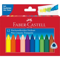 Faber-Castell Wachsmalkreiden Dreikant mit Papierbanderole 12 Farben s