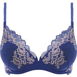 Wacoal Lace Perfection Plunge Push Up Bra - Sapphire