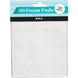 Creativ Company 3D Foam Pads, size 5x5 mm, thickness 1 mm, white, 2 sheet/ 1 pack, 2x400 pc