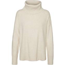 Vero Moda Doffy Cowl Neck Sweater - Birch/Detail Melange