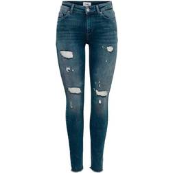 Only Blush Life with Ankle Skinny Fit Jeans - Blue/Special Blue Grey Denim