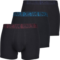 CR7 Contrast Waistband Boxer Trunks 3-pack - Black W/Blue/Purple/Burgundy