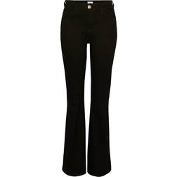 River Island Amelie Mid Rise Flared Jeans - Black