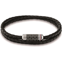 Tommy Hilfiger Wrap Double Braided Bracelet - Silver/Black