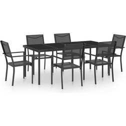 vidaXL 3073518 Patio Dining Set, 1 Table incl. 6 Chairs