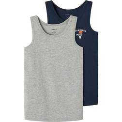 Name It Basket Tank Top 2-pack - Blue/Dark Sapphire (13199492)