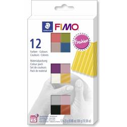 Staedtler 8023 C12-5 FMO Soft Oven Hardening Modelling Clay 12 x 25 g Blocks Fashion Colours