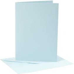 Kort och kuvert 12,7x17,8 cm Ljusblå 4 set