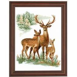 Riolis Deer Family Counted Cross Stitch Kit, Multi-Color