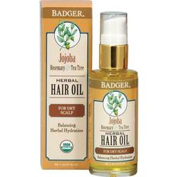 Badger Jojoba Rosemary & Tea Tree Herbal Hair Oil 2 fl oz