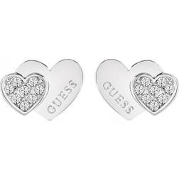 Guess Me & You Stud Earrings - Silver/Transparent