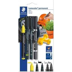 Staedtler Lumocolor 60 BK-5 Permanent marker Black, Yellow waterproof: Yes