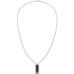 Tommy Hilfiger Pique Dog Tag - Silver/Black