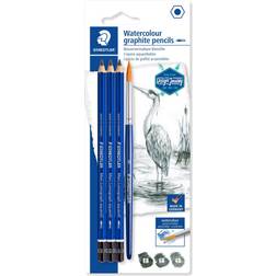 Staedtler Bleistift-Set Mars Lumograph aquarell, Blister wasservermalbarer Künstlerbleistift, besonders bruchfest