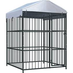 vidaXL Outdoor Dog Kennel with Roo