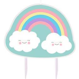 Amscan 9904311 Rainbow & Cloud Birthday Candle Pink, Yellow, Blue and Lavender