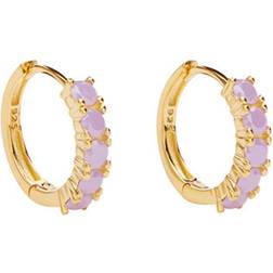 Pico Summer Huggies Earrings - Gold/Purple