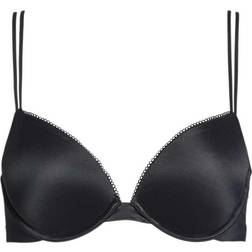 Calvin Klein Liquid Touch Plunge Push Up Bra - Black